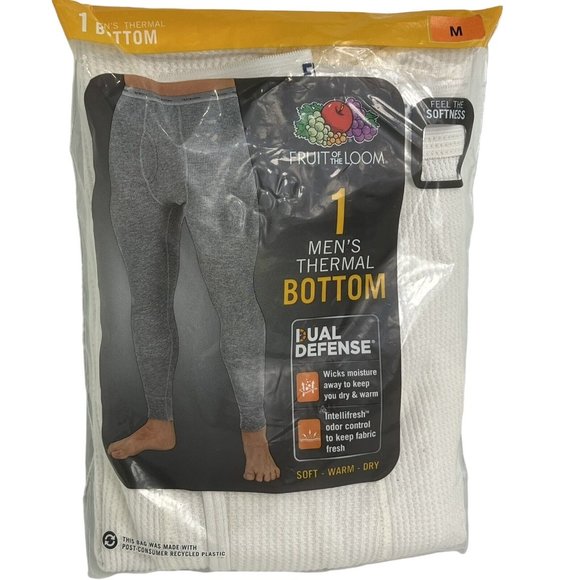 Fruit Of Loom Mens Thermal Waffle Pant Medium Base Bottom Underwear Natural New - Picture 12 of 12